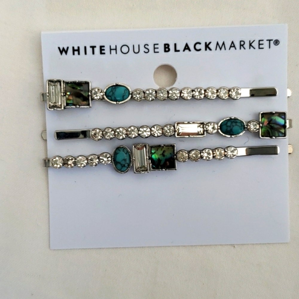 Decorative turquoise and shell hairpins